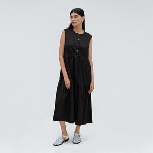 NWOT Everlane The Tiered Midi Dress Black - Size S